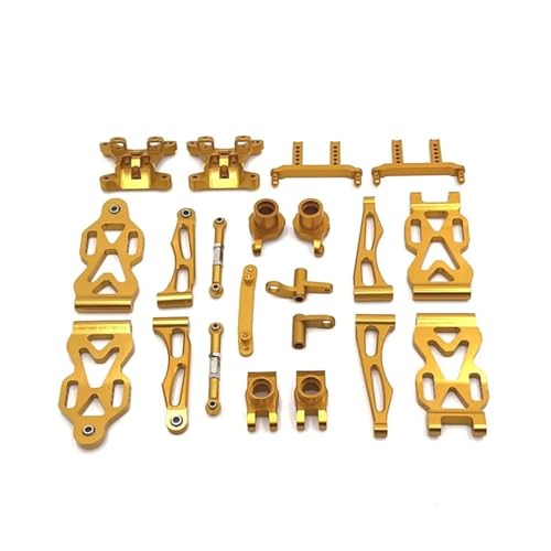 JYYTERD RC-Zubehör Für SCY 16101 16102 16106 16201 Q130A Q130B Q141 Q117 1/16 RC Metall Upgrade Teile Kit Vorderen Und Hinteren Arm Lenkung Tasse Modifizierte Teile(Yellow) von JYYTERD