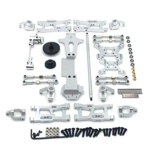 JYYTERD RC-Zubehör Für Wltoys 144001 144002 Geändert Teile Metall Upgrade Teile Kits Schaukel Arm Link Stange Lenkung Block 1/14 RC Auto Zubehör(Silver) von JYYTERD