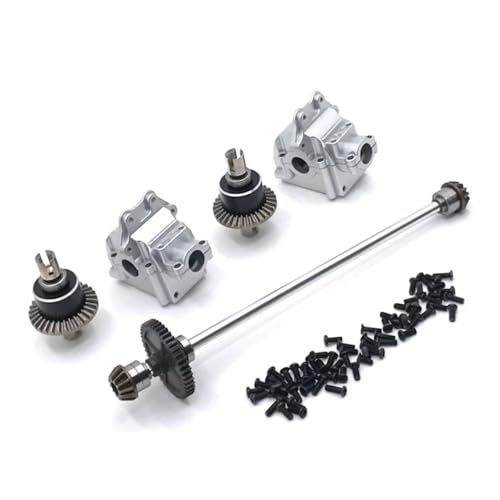 JYYTERD RC-Zubehör Für Wltoys 144010 144001 144002 RC Auto Upgrade Teile Metall Mitte Antriebswelle Montage Getriebe Differential Kit(White) von JYYTERD