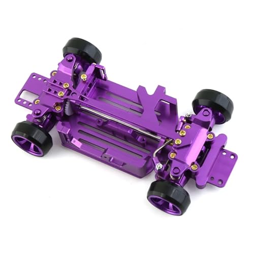 JYYTERD RC-Zubehör Für Wltoys 284131 K969 K989 Für Mini-Q Metall 1/28 4X4 RC Auto Rahmen Ausrüstung Drift Racing Auto Modifikation Zubehör(Purple) von JYYTERD