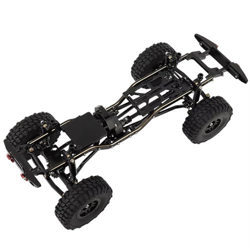 JYYTERD Rc Car Zubehör Kompatibel Mit 1/24 Für Axial SCX24 AXI00005 RC-Auto-Upgrade-Teile 1:24 DIY Metall-Upgrade-Autorahmen Mit Doppelten Vorderachsen(Black,with Wheels+Bumper) von JYYTERD