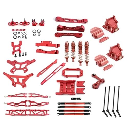 JYYTERD Rc Car Zubehör Kompatibel Mit Arrma Für Kraton Für Outcast 6S 1/8 RC Auto Metall Zubehör Suspension Arm Stoßdämpfer Antriebswelle(Red) von JYYTERD