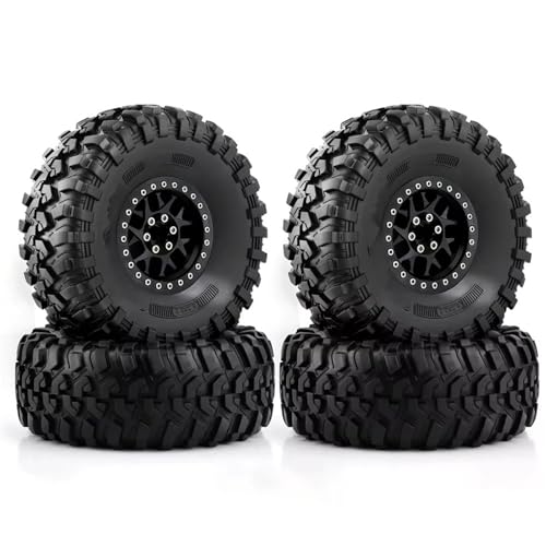 JYYTERD Rc Car Zubehör Kompatibel Mit Axial Für SCX10 Für Wraith Für RR10 Für Capra 1/8 1/10 RC Crawler Auto 4 Stücke 130mm Metall 2,2 "Beadlock Felge Reifen Set von JYYTERD