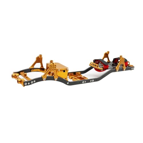 JYYTERD Rc Car Zubehör Kompatibel Mit Axial SCX10 II Für Rock 1/10 Off Road Truck RC Crawler Girder 4MM CNC Metallauto Für Chassis-Rahmen-Body-Kit-Teile(Yellow) von JYYTERD