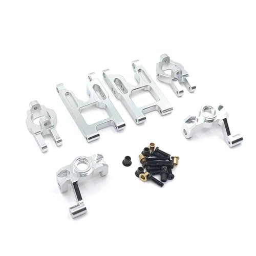 JYYTERD Rc Car Zubehör Kompatibel Mit Wltoys 12428 Für FY-03 Q39 1/12 RC Autos Zubehör Upgrade Teile Kit Basis C Lenkschale Vorne Für Swing Arm Set(Silver) von JYYTERD