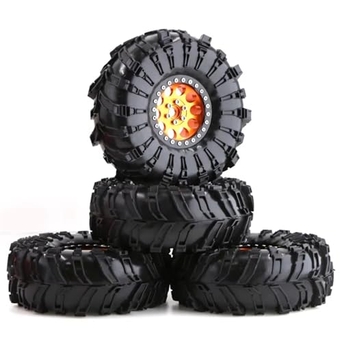 Kompatibel Mit Axial Für SCX10 Für Wraith Für Capra Für Traxxas D90 1/10 RC Crawler Auto 4PCS 140mm Metall 2,2 Beadlock Felge Reifen Set RC Auto Reifen von JYYTERD