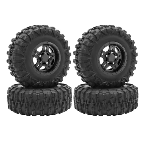 Kompatibel Mit Axial Für SCX10 Für Wraith Für Capra Für Traxxas Für TRX4 1/10 RC Crawler Car 4PCS 120mm 2,2" Beadlock Felgen-Reifen-Set RC Auto Reifen von JYYTERD