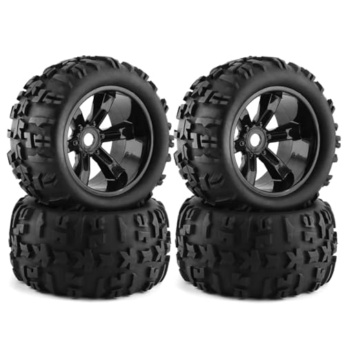 Kompatibel Mit Losi Für LMT Für Arrma Für Kraton Für Traxxas Für Maxx 1/8 Für Monster Truck Teile Für Buggy-Reifen 156 Mm Rad 17 Mm Sechskant RC Auto Reifen(Black) von JYYTERD