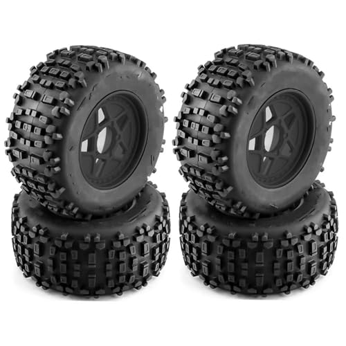 Kompatibel Mit TRAXXAS Für Sledge Für ARRMA Für KRATON Für Outcast Für Tamiya Für HSP 1/7 1/8 Für Monster Stunt Truck 4 Stück 170 Mm 3,8 Zoll Reifen RC Auto Reifen(Black) von JYYTERD