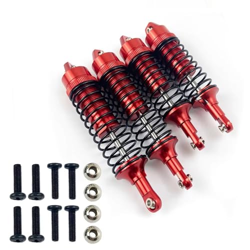 Kompatibel Mit Traxxas 727 Für Slash 4x4 1/10 RC Auto Aluminiumlegierung Vorne/hinten Stoßdämpfer Vollmetall Große Bohrung RC Stoßdämpfer(Red,1set) von JYYTERD