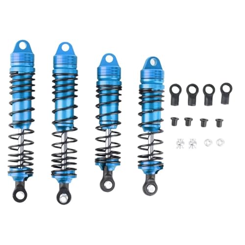 Kompatibel Mit Traxxas Für Slash 4WD 2WD Für Rustler Für Stampede Für Hoss 1/10 RC Autoteile 4 Stück Metall-Stoßdämpfer Vorne Und Hinten RC Stoßdämpfer(Blue) von JYYTERD