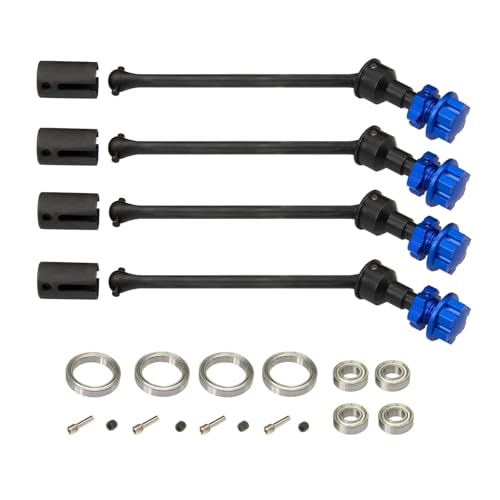 RC Auto Zubehör Für 1/10 Für Für traxxas Für Maxx Für WideMaxx 4 Stücke Metall Stahl Erweiterte Antriebswelle CVD Mit Keil Rad Hex 8996X RC Auto Upgrade Teile(Black,B Set) von JYYTERD