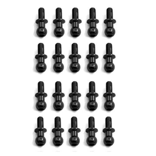 RC Auto Zubehör Für Tamiya Für TT-01 TT-02 Für Sakura D4 D5 1/10 RC Drift Auto Ersatzteile Für Universal 20Pcs Metall M3 Hex Ball Kopf Schrauben RC Upgrade Teile(Black) von JYYTERD