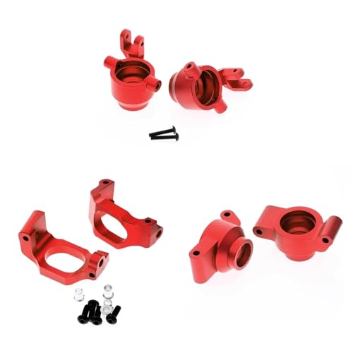 RC Teile Für Für traxxas Für Maxx Für Widemaxx 1/10 Metall Lenkblöcke Caster Blöcke C-Hubs Achsschenkel Träger 8937 8932 8952 RC Auto Upgrade Teile(Red,Set) von JYYTERD