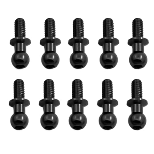 RC Teile Für Tamiya Für TT01 Für TT02 Für Sakura D5 1/10 RC Drift Auto Ersatzteile Für Universal 10Pcs M3 Metall Hex Ball Kopf Schrauben(Black) von JYYTERD