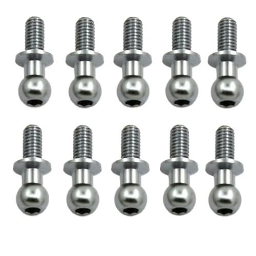 RC Teile Für Tamiya Für TT01 Für TT02 Für Sakura D5 1/10 RC Drift Auto Ersatzteile Für Universal 10Pcs M3 Metall Hex Ball Kopf Schrauben(Gray) von JYYTERD