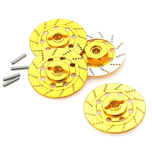 RC Teile Für Tamiya TT01 TT02 Für HPI Für HSP 94123 Für Sakura D4 1/10 Metallbremsscheibe Rad Hex Hub Adapter Pin 12mm RC On Road Für Racing Autoteile(Yellow) von JYYTERD