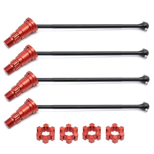 RC Upgrade Zubehör Für Für traxxas Für X-Maxx Für Xmaxx Für 6S 8S 1/5 Für Monster Für Truck 2/4 Stücke Metall Vordere Und Hintere Antriebswelle CVD(Red,4pcs) von JYYTERD