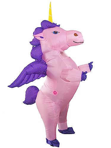 JYZCOS Einhorn Aufblasbares Kostüm Party(Fliegend, Pink, groß) von JYZCOS