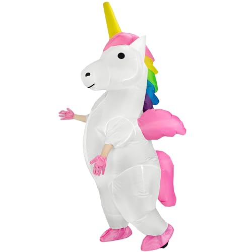 JYZCOS Aufblasbares Einhorn-Kostüm für Erwachsene, Einhorn-Kostüme für Damen, Erwachsene, Halloween, Cosplay, Party, Ganzkörper-aufblasbares Einhorn-Kostüm von JYZCOS