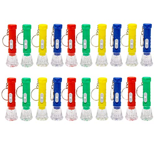 JZK 20 x Bunt Mini Schlüsselanhänger Taschenlampe Kindertaschenlampen Spielzeug für Kinder Party Geburtstag Party Favors Mitgebsel Gastgeschenk Geschenk von JZK