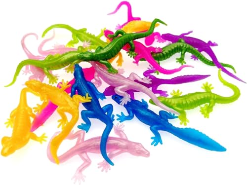 JZK 20 x bunte, dehnbare Eidechsen aus Gummi, gefälschte Eidechsen, Kinder-Partyspielzeug für Kinder, Partyzubehör, Kindergeburtstag, Partytütenfüller, Klassenzimmer, Belohnungspreise für Jungen und JZK 20 x bunte, dehnbare Eidechsen aus Gummi, gefälschte Eidechsen, Kinder-Partyspielzeug für Kinder, Partyzubehör, Kindergeburtstag, Partytütenfüller, Klassenzimmer, Belohnungspreise für Jungen und von JZK