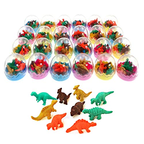 JZK 24x Dinosaurier Ei Spielzeug Dino Radiergummi Radierer, Dinosaurier Spielzeug Gastgeschenk Geschenke für Geburtstag Party Festival neues Jahr Weihnachten Ostereier von JZK