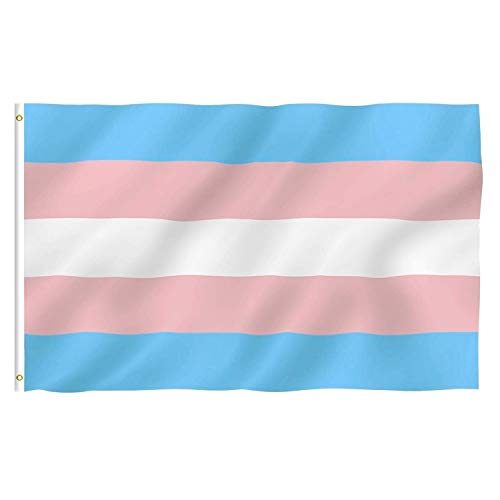 JZK 90 cm x 150 cm trans flagge groß transgender Flagge für Wand, transgender pride flag, transgender Stolz Flagge für draußen, Karneval, groß LGBTQ Flagge LGBT, Gay Pride Festival Accessoire von JZK