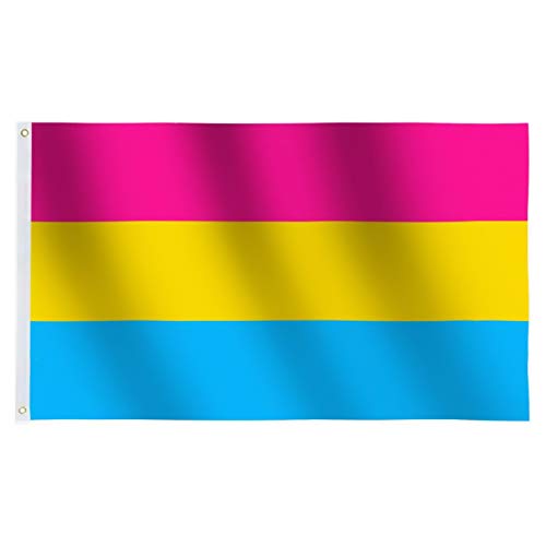 JZK 90 cm x 150 cm groß pansexuell Flagge für Wand, Pansexual pride fahne flag, pansexuell Stolz Flagge für draußen, Karneval, groß LGBTQ Flagge LGBT, Gay Pride Festival Accessoire von JZK