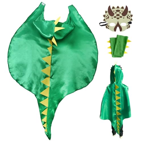 1 Set Dragon Kostüm Dragon-Wings Cape, Mask & Handschuhe Dragon Kostüm, Kleinkind Kleidung für Jungen Mädchen Kindsthema-Geburtstagsfeier Geschenke Spielzeug geschenkt von JZLEJC