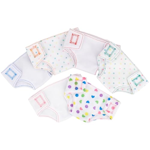 JZLEJC 6pcs Babypuppenwindeln, weiche Polyester -Unterwäsche Babypuppen, leichte Babypuppenwindeln nachfüllen, entzückende Puppenunterwäsche für 18 Zoll Puppe, Girl Puppenzubehör von JZLEJC