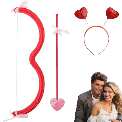 JZLEJC Cupid Bow und Pfeilset umfassen 15 Zoll romantische Amorbogen und Herzform Cupid Stirnband niedliche Cupid -Kostümgeschenke für Valentinstag Cosplay Party Supplies, Style11 von JZLEJC