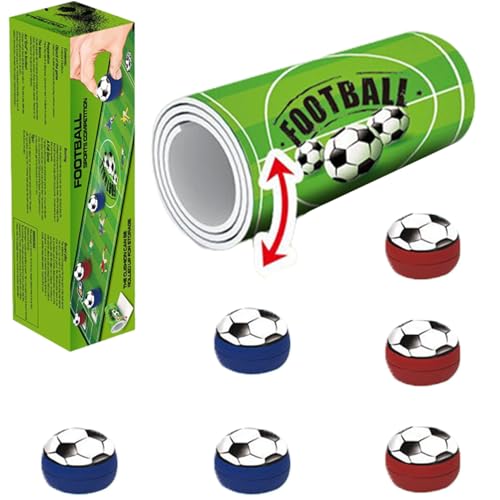 JZLEJC Curling-Spiel mit Tabletop Curling Game Football-Thema umfasst 1 Spielmatte, 6 Curling Football & 1 Box Wettbewerbsfähige interaktive Eltern-Kind-Tabletop-Spiele für Zuhause, Büro, Schule von JZLEJC