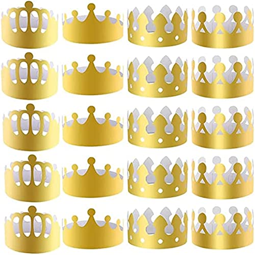 JZLEJC Gold Crowns Party Hats Kings Kronungspapierkronen Geburtstagsfeierdekorationen für Kinder Erwachsene 20pcs von JZLEJC