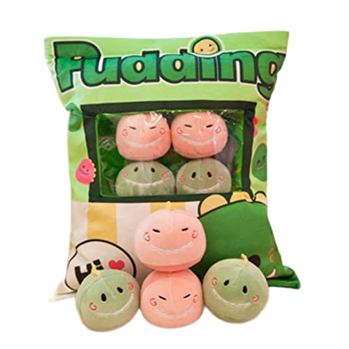 JZLEJC Nettes Snack Kissen gefüllt Dinosaurierspielzeug für Kinder Kawaii Plüsch Mini Dinosaurier Puppen Pudding Plüschspielzeug Weichsofa Kissen für Home Dekoration, Style1, Geburtstagsgeschenk von JZLEJC