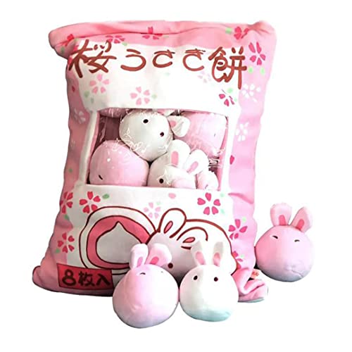 JZLEJC Nettes Snack Kissen gefülltes Hasenspielzeug für Kinder Kawaii Plüsch Mini Hasenpuppen Pudding Plüschspielzeug weiches Sofa Kissen für Home Dekoration, Style1, Geburtstagsgeschenk von JZLEJC