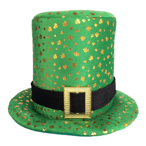 JZLEJC St. Patricks Day Hut Green Shamrock Top Hut Kobold Hut für St. Patrick's Day Kostümzubehör von JZLEJC