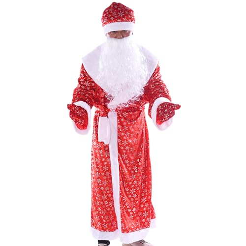 Kostüm, Santa Kostüm für Erwachsene Männer Weihnachts -Weihnachtsmann -Anzug umfassen Kleidung, Hut, Handschuhe und Bart, warme komfortable Weihnachtsmann -Outfit elegantes Kostüm für Weihnachten, Co von JZLEJC