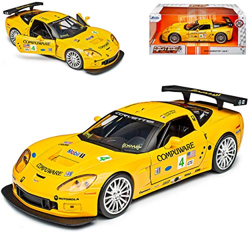 Chevrolet Chevy Corvette C6-R Gelb Rennversion 6. Generation 2005-2013 1/24 Jada Modell Auto von Ja-da