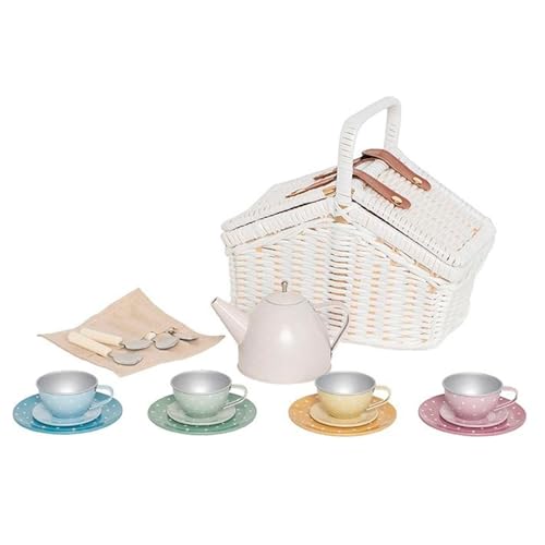 JABaDaBaDo Spielset Picknick-Korb mit Teeservice / Zinn, Teeservice mit 18 Teilen, lädt EIN zum kreativen Spiel, niedlicher weißgeflochtener Picknick-Korb, ab 3 J. JABaDaBaDo Spielset Picknick-Korb mit Teeservice / Zinn, Teeservice mit 18 Teilen, lädt EIN zum kreativen Spiel, niedlicher weißgeflochtener Picknick-Korb, ab 3 J. von JaBaDaBaDo