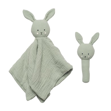 JaBaDaBaDo Geschenkset Schmusetuch, Rassel Bunny, Grün von JaBaDaBaDo