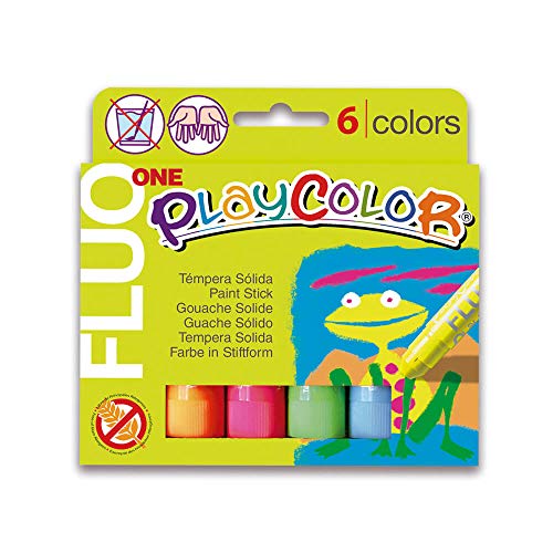 PLAYCOLOR Fluo One - Farbe in Stiftform - 6 10431 Fluo ONE X6 9cm von Jack Richeson