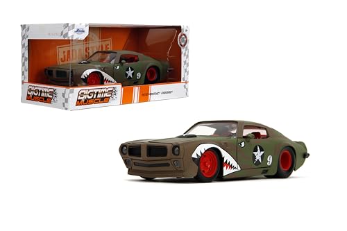 Bigtime Muscle 1:24 1972 Pontiac Firebird Druckguss-Auto, Spielzeug für Kinder und Erwachsene (Primer Green) von Jada Toys