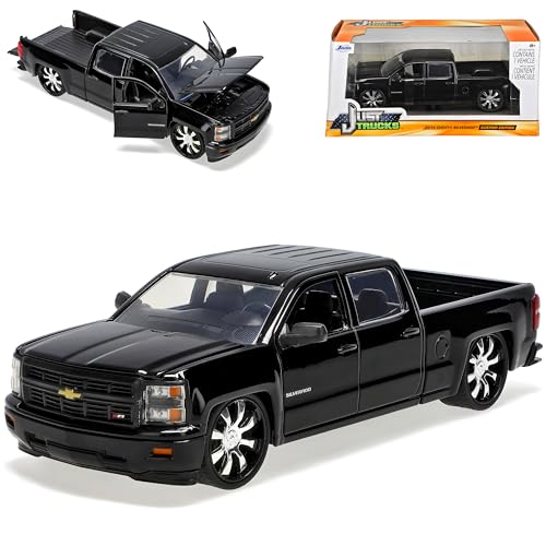 Chevrolet Chevy Silverado Pick-Up Schwarz Custom Edition Ab 2014 1/24 Jada Modell Auto von Jada Toys