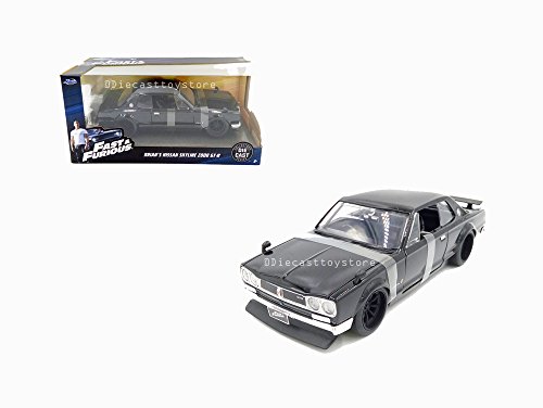 JADA 1:24 W/B - Fast & Furious - Brian's Nissan Skyline 2000 GT-R (Black) Diecast Vehicle von Jada Toys