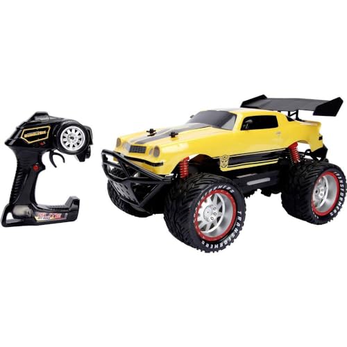 Jada 253119001 Transformers Elite RC Bumblebee, 1977 Camaro, ferngesteuertes Auto, mit Turbo, USB Ladefunktion, Front-und Rücklicht, Unterbodenbeleuchtung, Maßstab 1:12, gelb/schwarz von Jada Toys