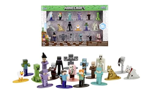 Jada Toys Minecraft Figuren-Set aus Metall (18 Stück) - Multi-Pack Nano Sammelfiguren, Welle 12, Metallfiguren für Fans und Kinder ab 3 Jahre, je 4 cm von Jada Toys