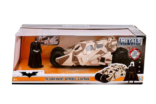 Jada Toys Tumbler Camo Batmobil, hochdetailiertes 1:24 Modellauto inkl. Batman-Figur, Cockpit und Türen können geöffnet werden, mit Freilauf, tarnfarben von Jada Toys