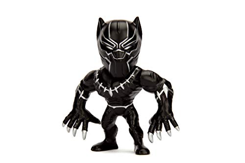 Marvel Jada Toys Black Panther Figur aus Die-cast, 10 cm, Sammelfigur, Druckguss, schwarz von Jada Toys