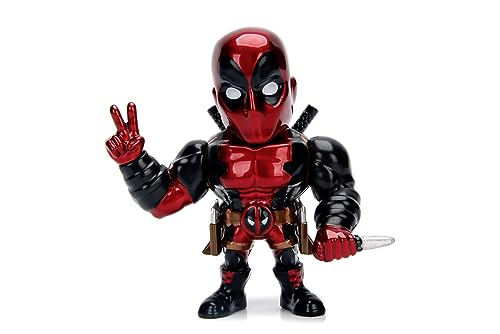 Jada Toys 253221006 Marvel Deadpool Figur, 10 cm, Sammelfigur, Druckguss, rot, bunt, One Size von Jada Toys